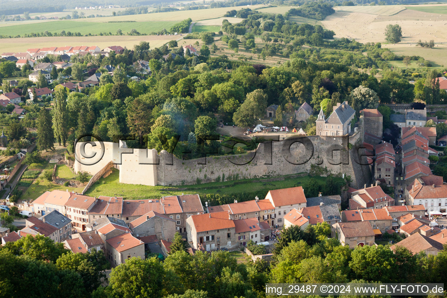 Oblique view of Rodemack in the state Moselle, France