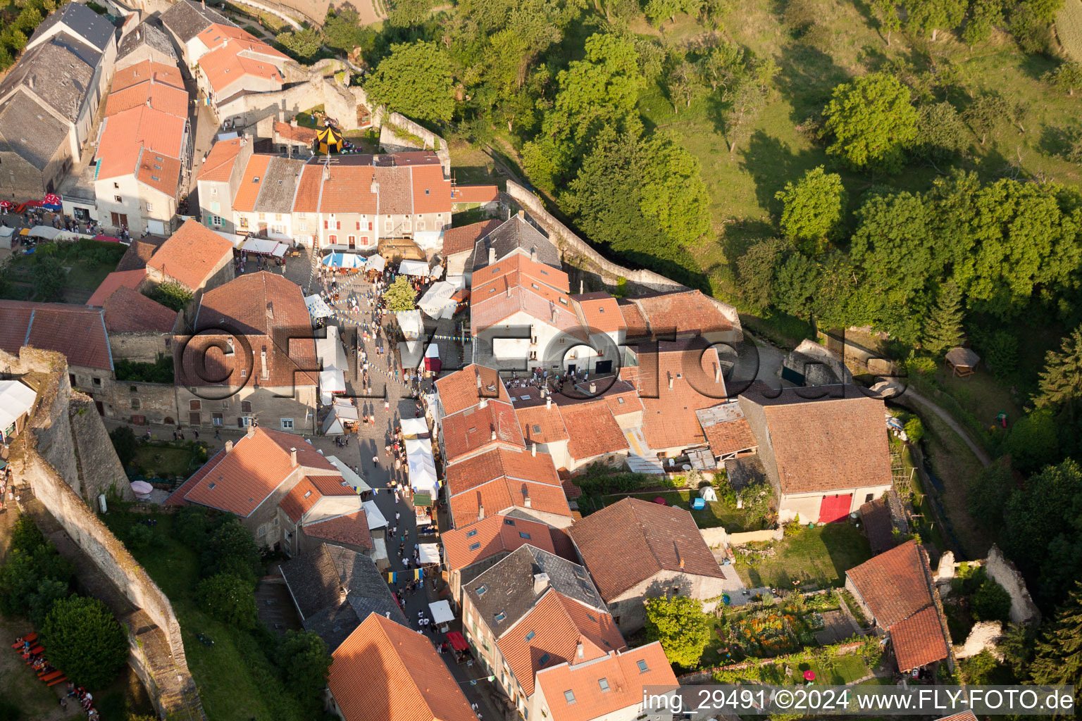 Rodemack in the state Moselle, France from above