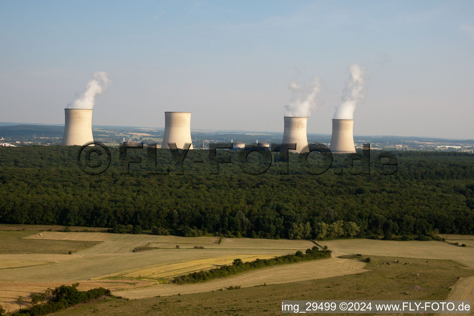 EDF nuclear center from the west in Cattenom in the state Moselle, France