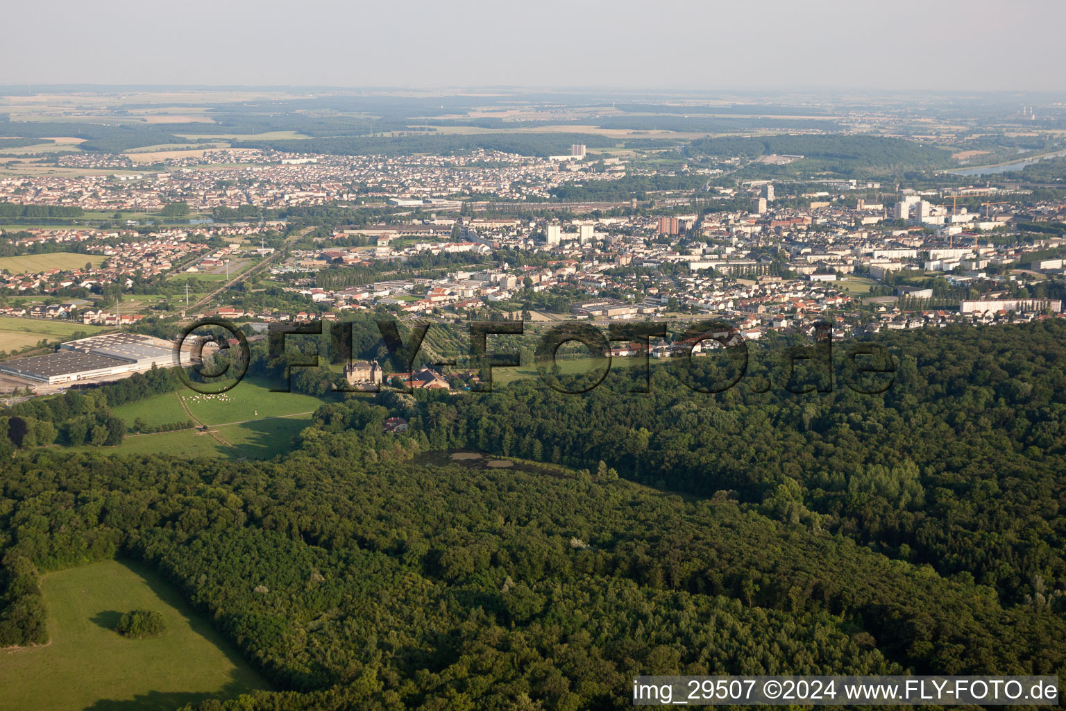 Aerial view of Thionville in the state Moselle, France