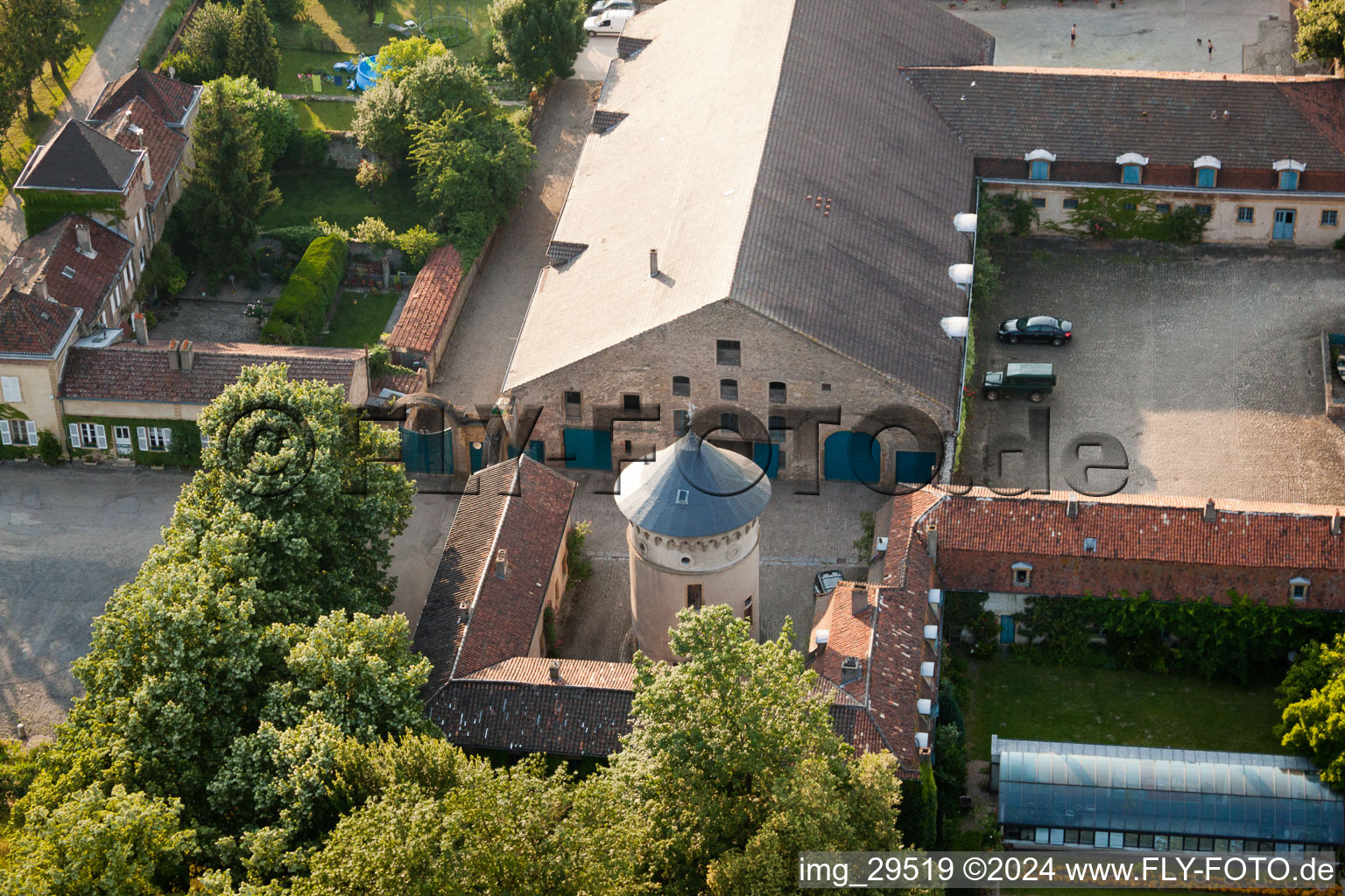 Château de La Grange in Manom in the state Moselle, France out of the air