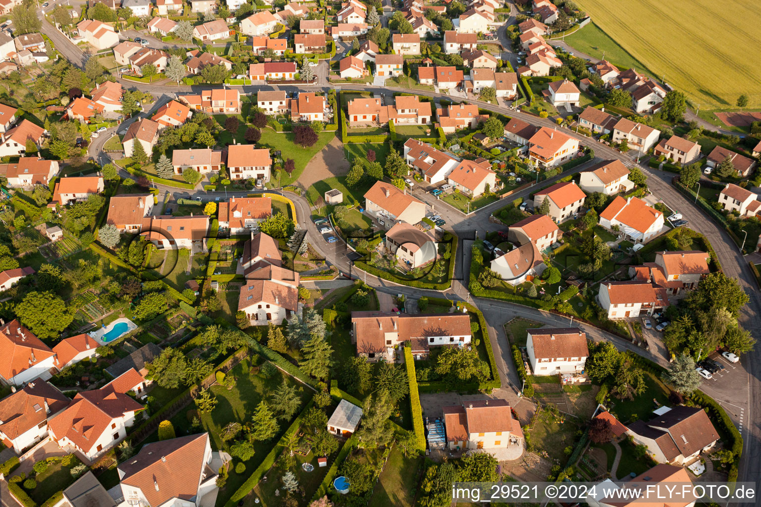 Aerial view of Manom in the state Moselle, France