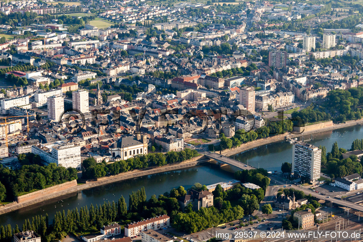 River - bridge construction in Thionville in Grand Est, France