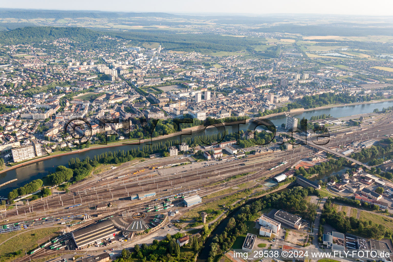 Marshalling yard and freight station of the French Railway in Thionville in Grand Est, France