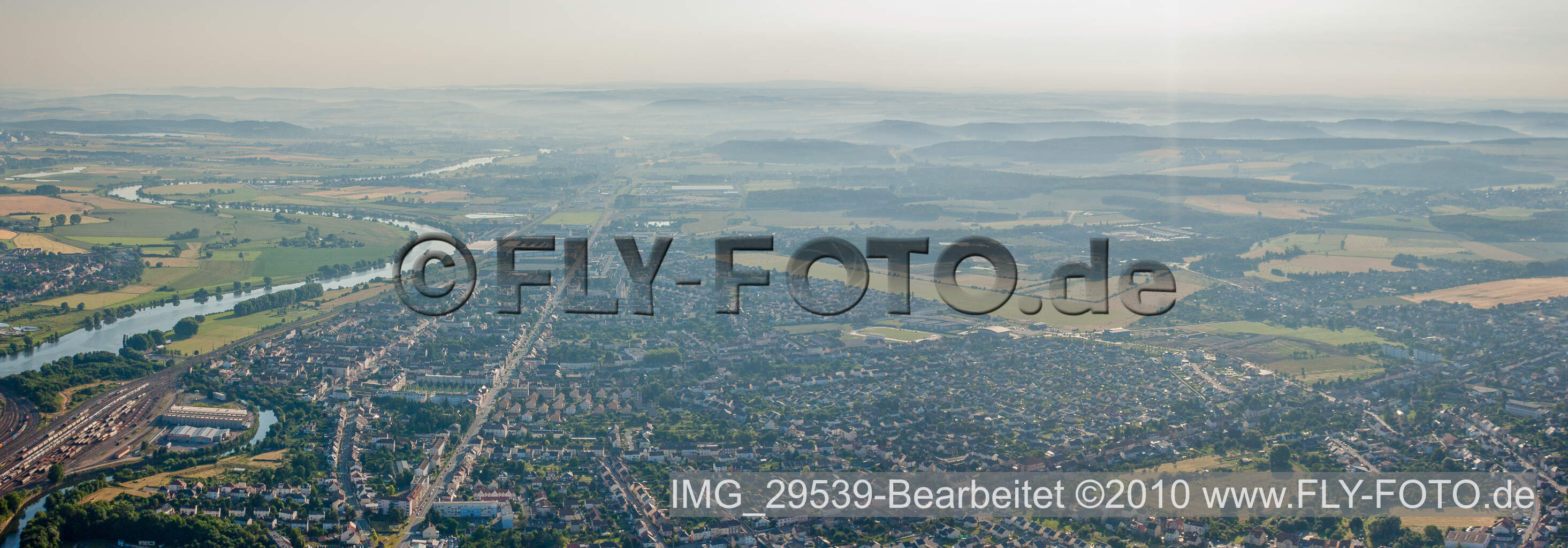 Aerial photograpy of Yutz in the state Moselle, France