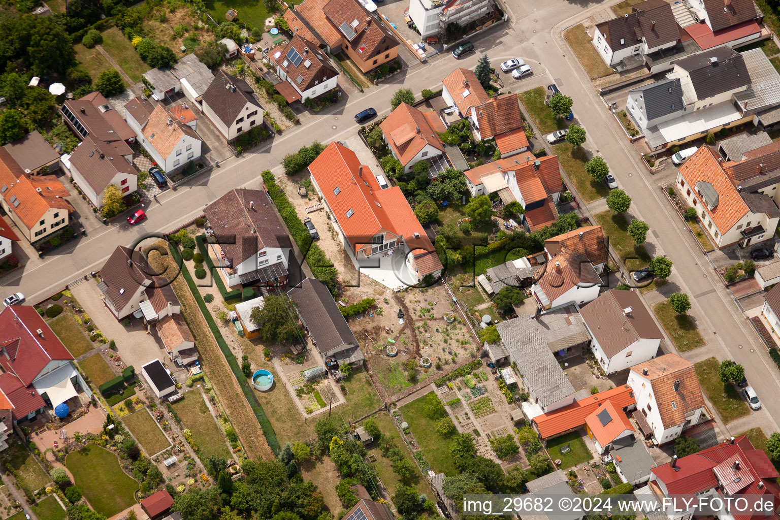 Kandel in the state Rhineland-Palatinate, Germany from above