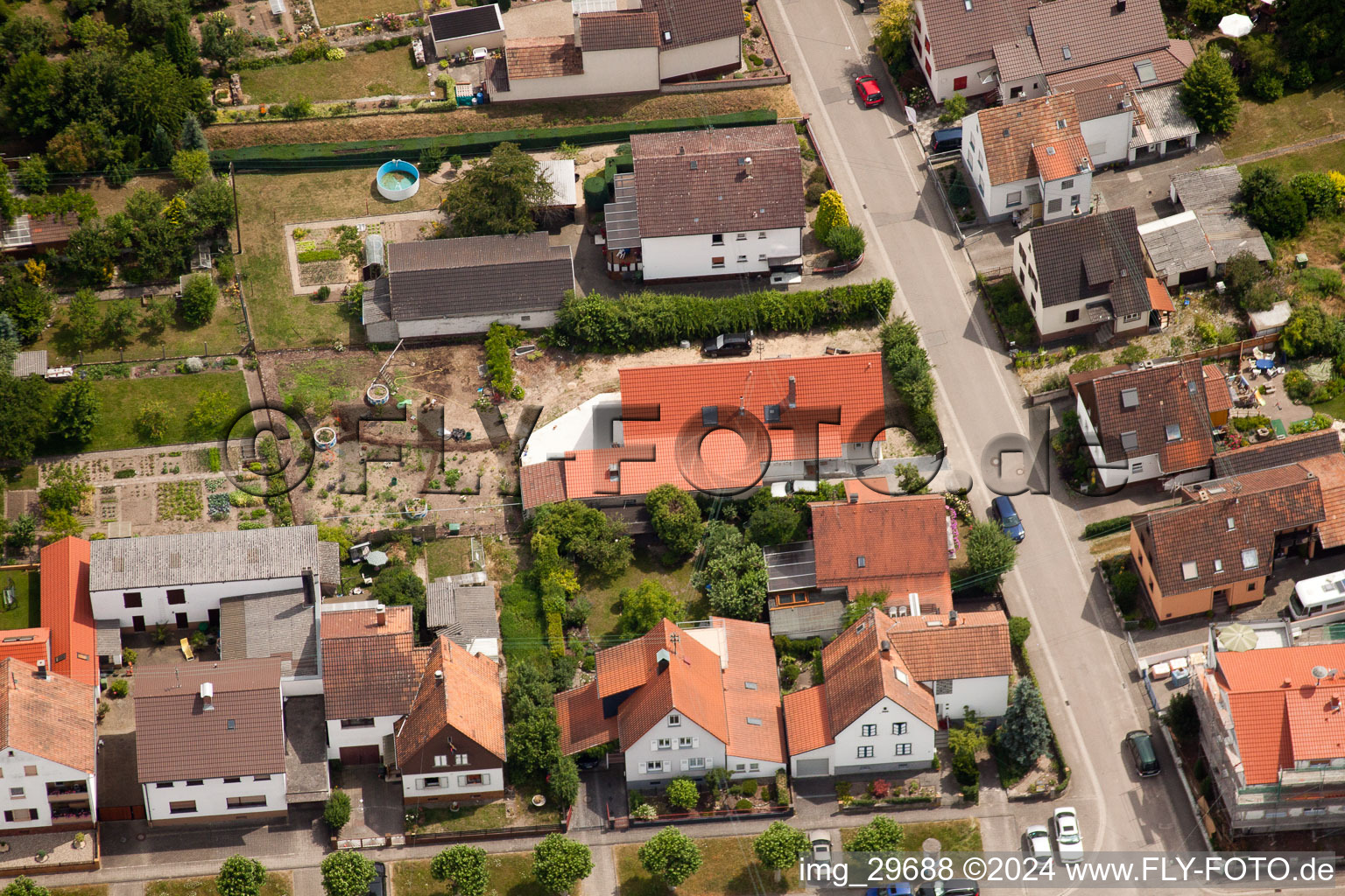 Kandel in the state Rhineland-Palatinate, Germany seen from above