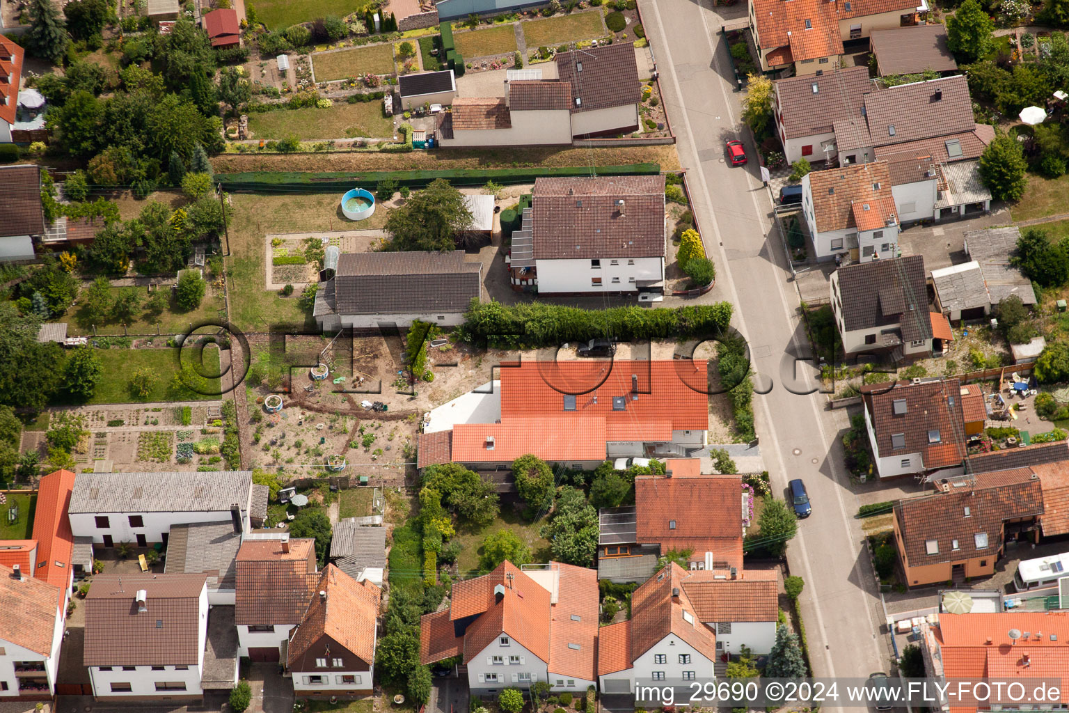 Bird's eye view of Kandel in the state Rhineland-Palatinate, Germany