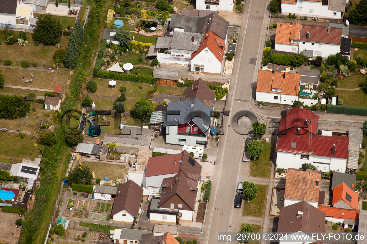 Aerial photograpy of Haardtstr in Kandel in the state Rhineland-Palatinate, Germany