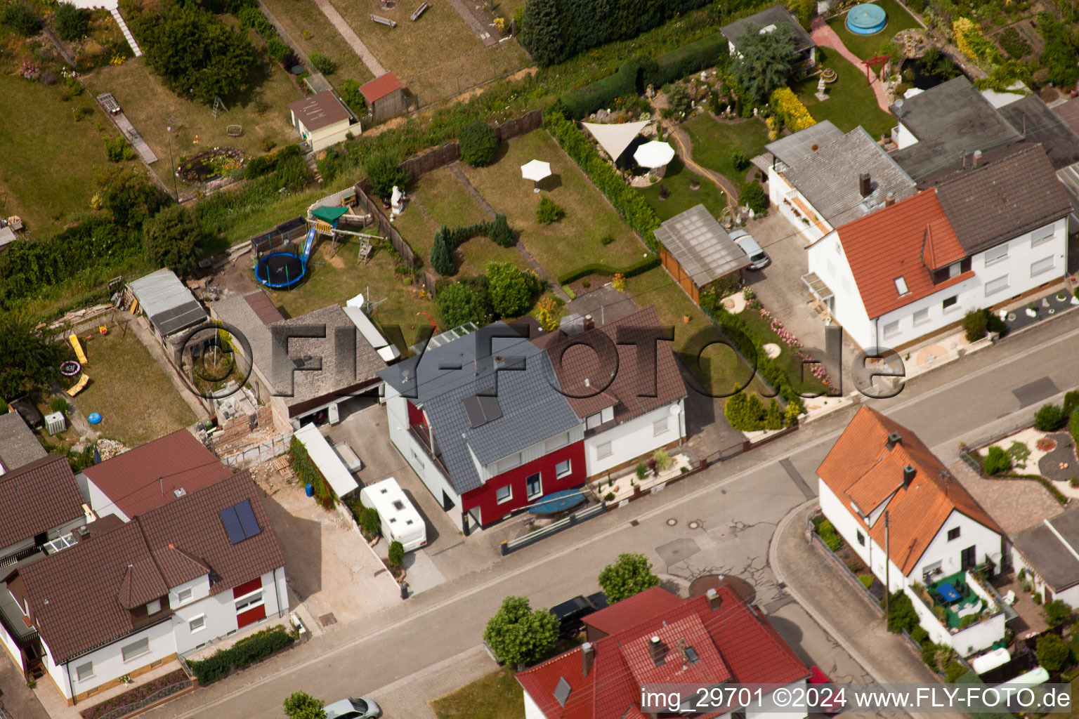 Oblique view of Haardtstr in Kandel in the state Rhineland-Palatinate, Germany