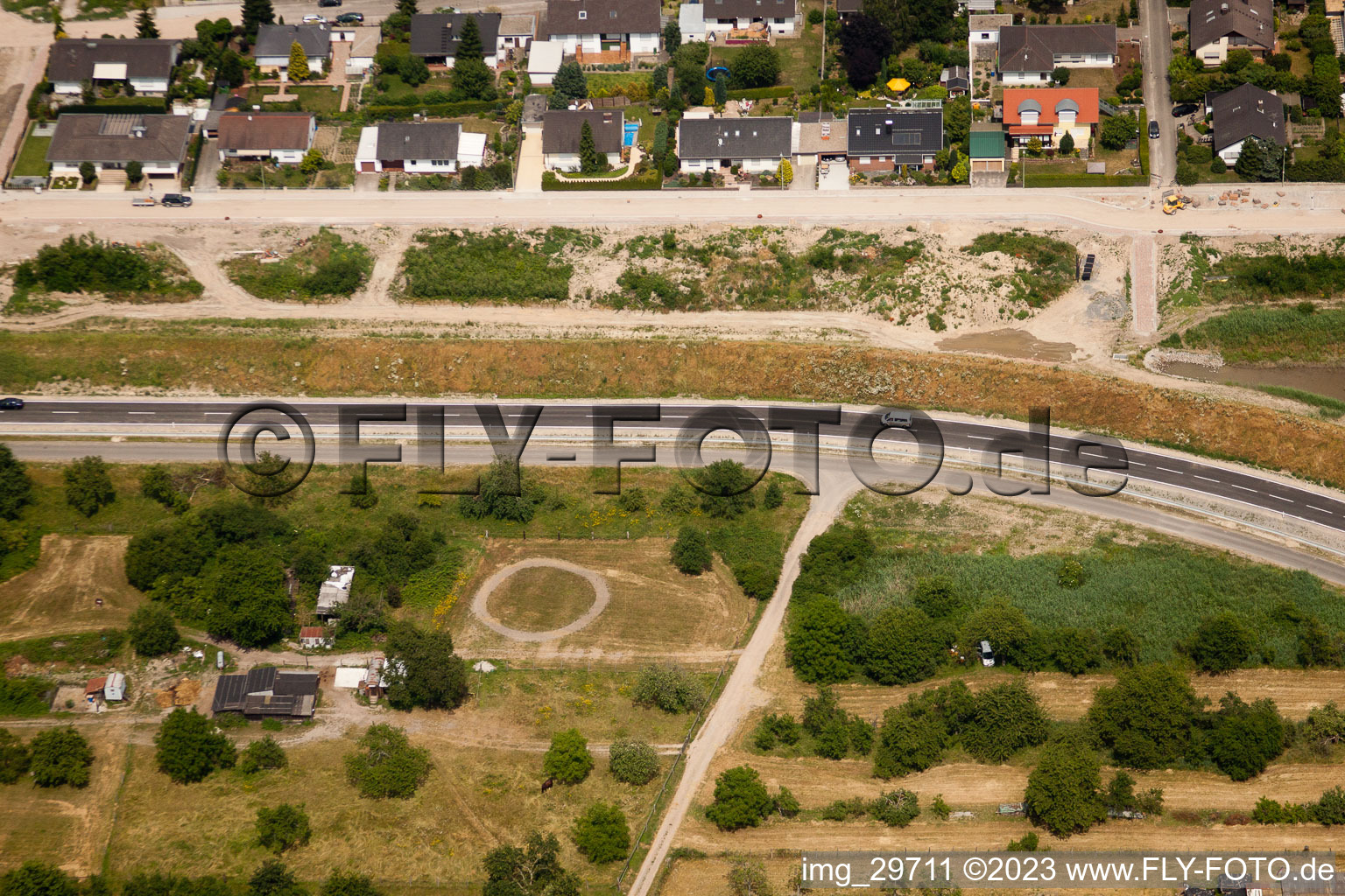 New development area west in Jockgrim in the state Rhineland-Palatinate, Germany out of the air