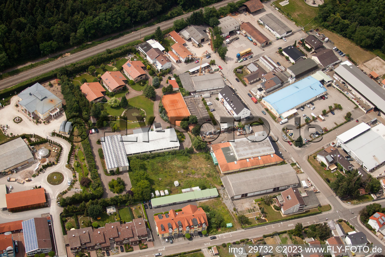 Aerial view of Jockgrim in the state Rhineland-Palatinate, Germany