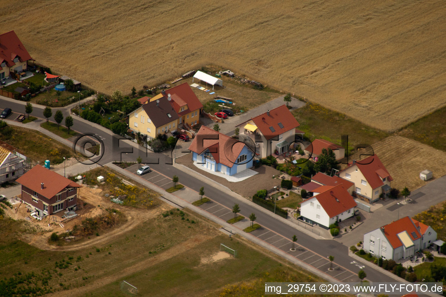Aerial photograpy of In the old field in Neupotz in the state Rhineland-Palatinate, Germany