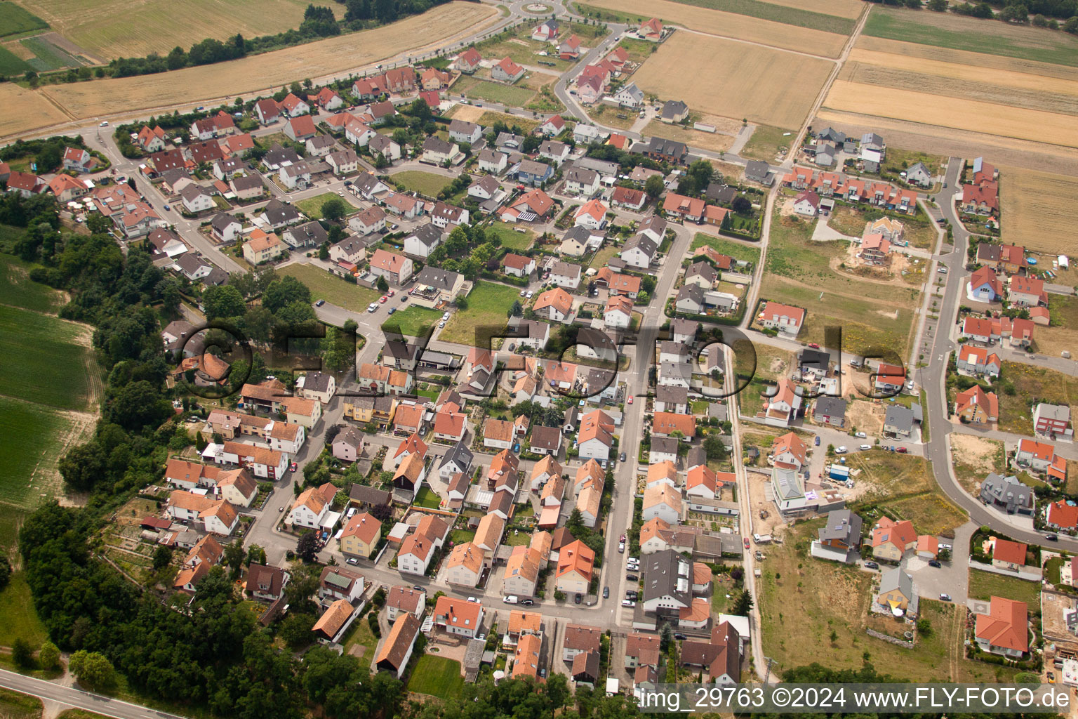 In Altfeld in Neupotz in the state Rhineland-Palatinate, Germany out of the air