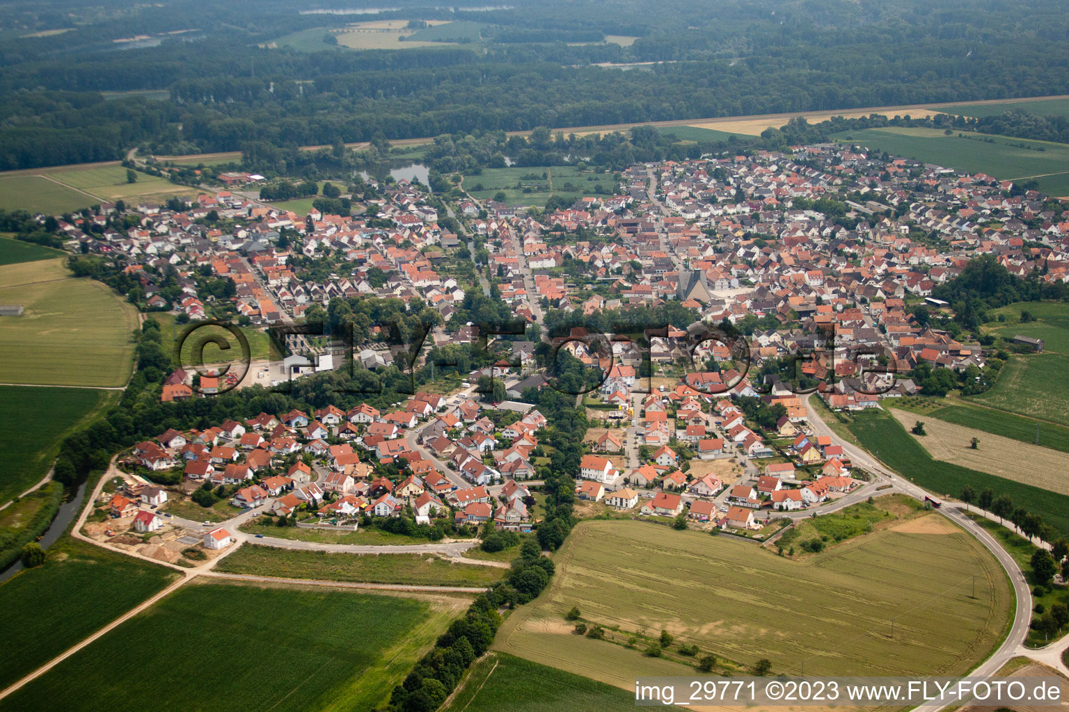 Leimersheim in the state Rhineland-Palatinate, Germany out of the air