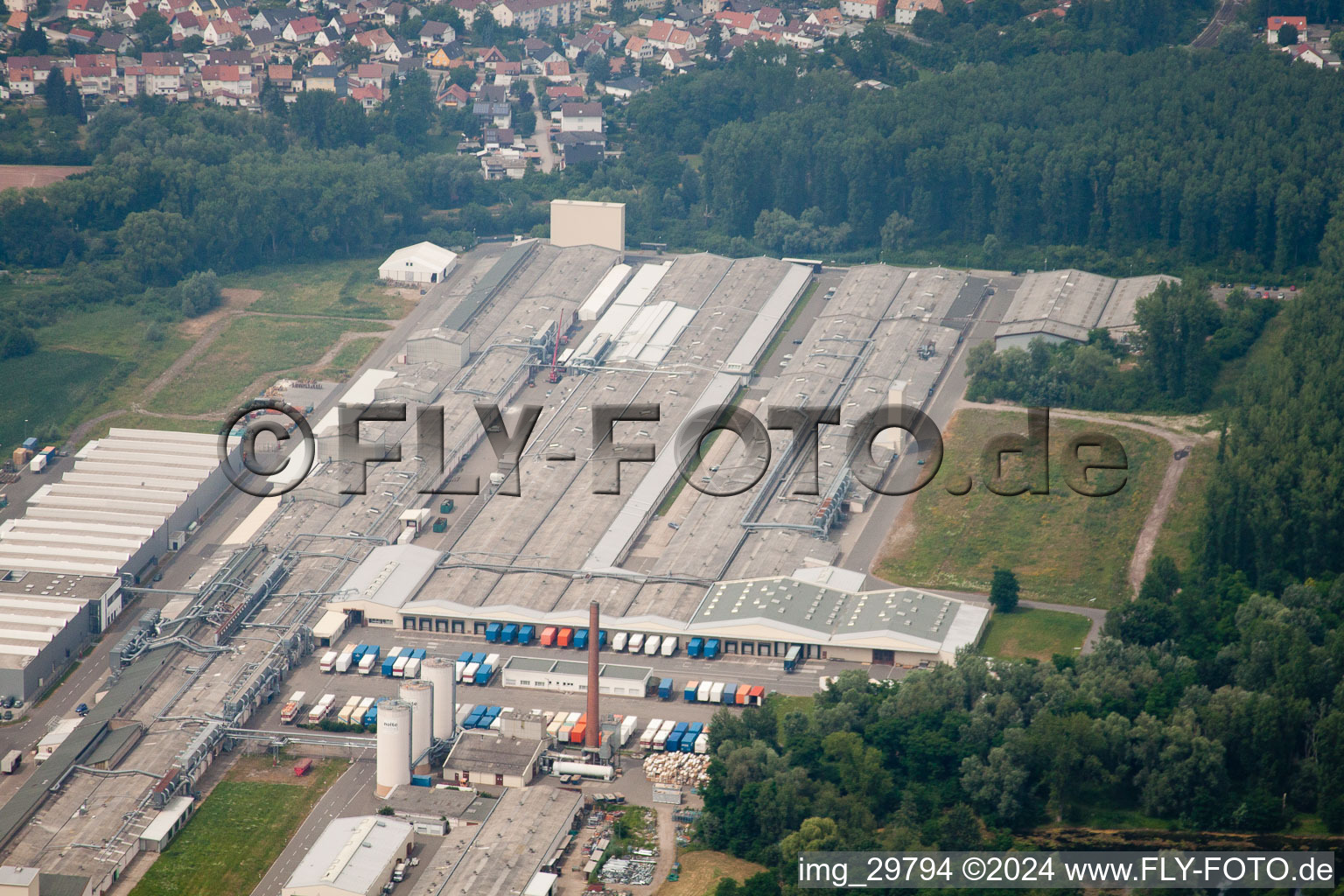 Nolte furniture and woodworks in Germersheim in the state Rhineland-Palatinate, Germany from above