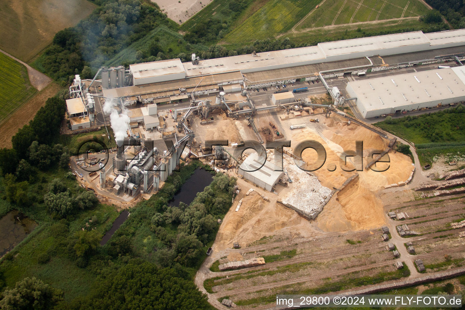 Nolte furniture and woodworks in Germersheim in the state Rhineland-Palatinate, Germany viewn from the air