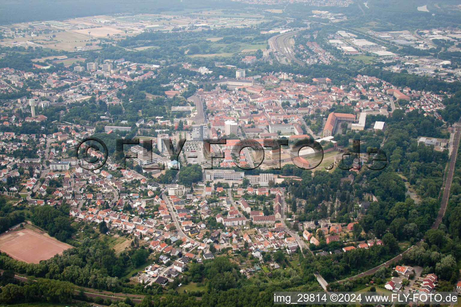 Germersheim in the state Rhineland-Palatinate, Germany from the plane