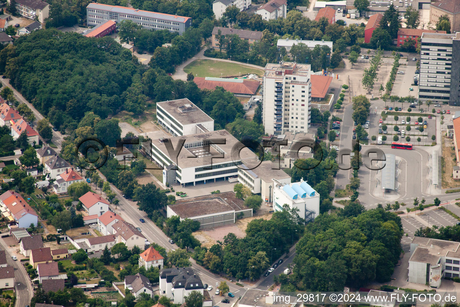 Drone recording of Germersheim in the state Rhineland-Palatinate, Germany