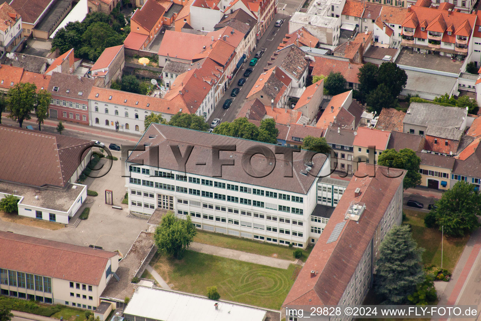 Aerial photograpy of Germersheim in the state Rhineland-Palatinate, Germany