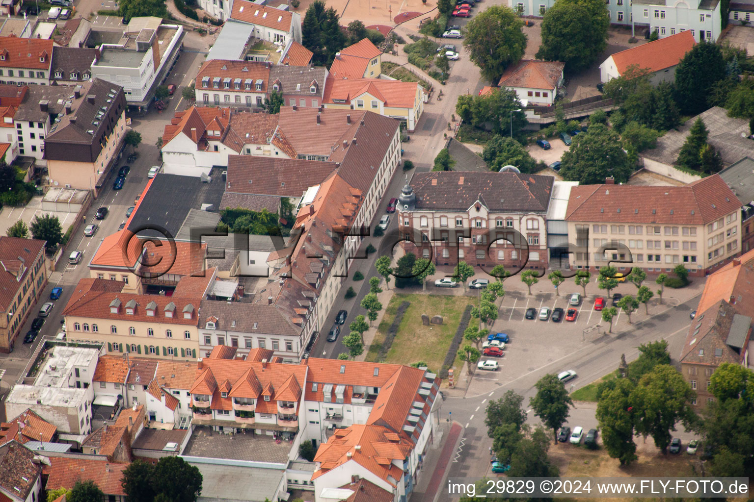 Germersheim in the state Rhineland-Palatinate, Germany from a drone