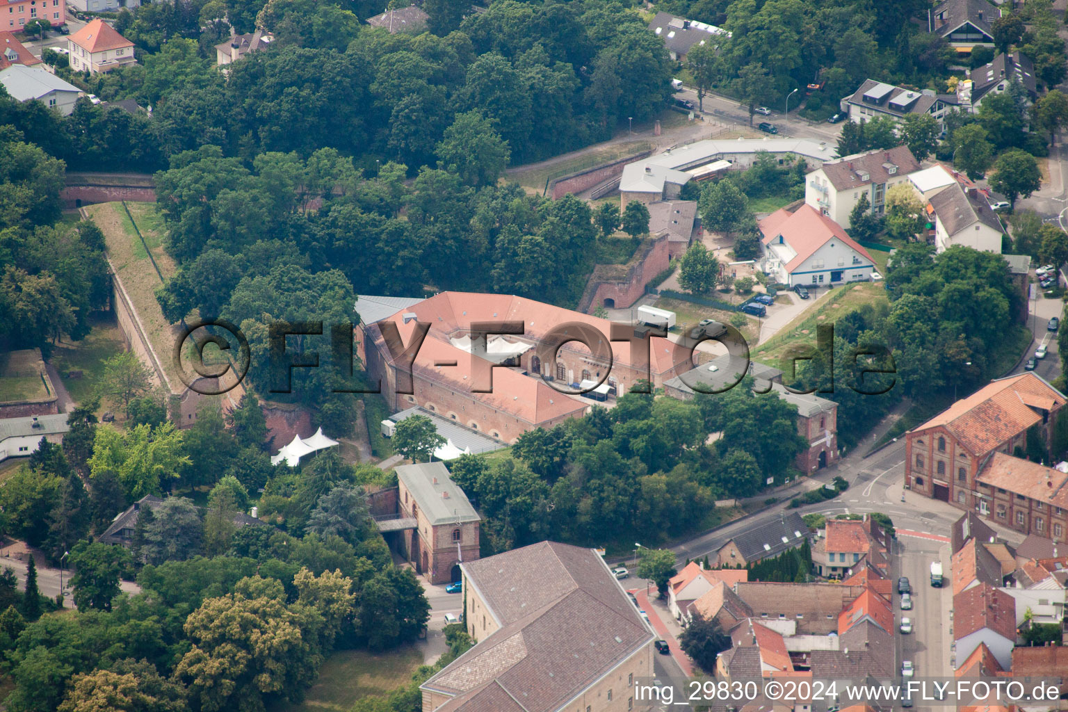 Germersheim in the state Rhineland-Palatinate, Germany from above