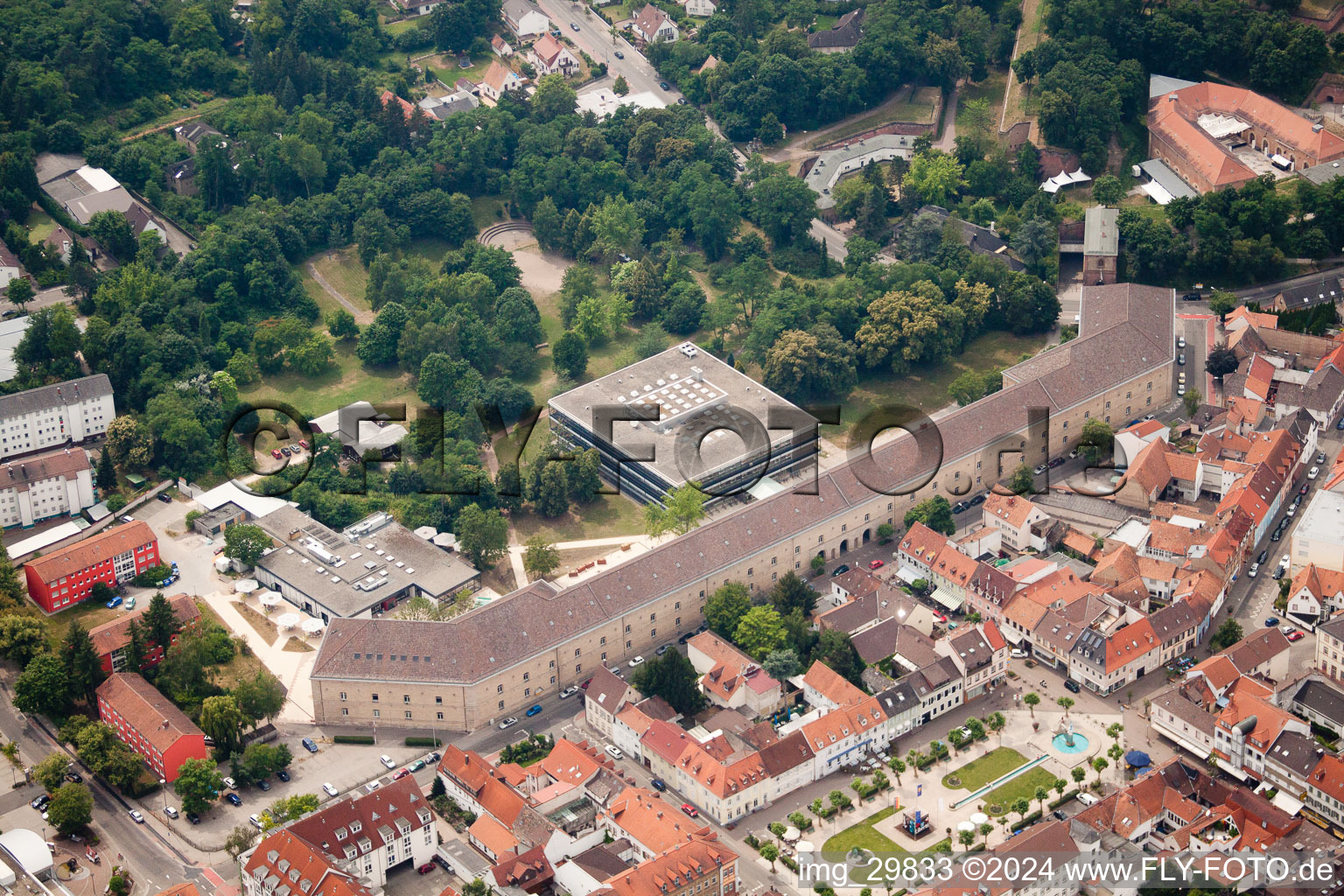 Germersheim in the state Rhineland-Palatinate, Germany seen from above