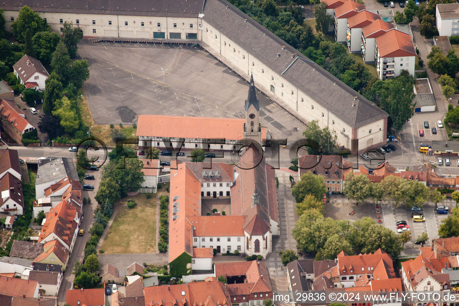 Oblique view of Germersheim in the state Rhineland-Palatinate, Germany