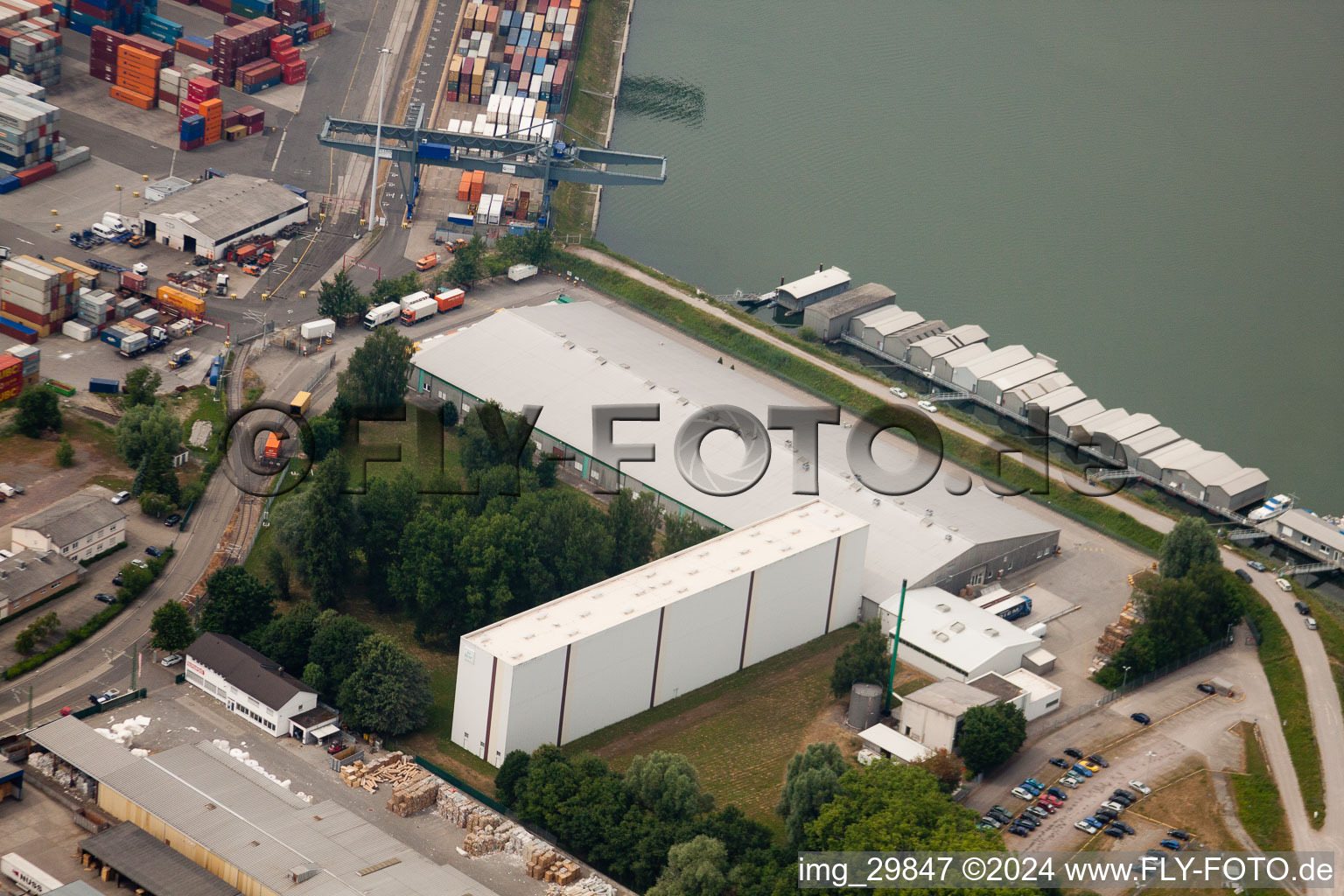 Harbour, Yves Rocher in Germersheim in the state Rhineland-Palatinate, Germany