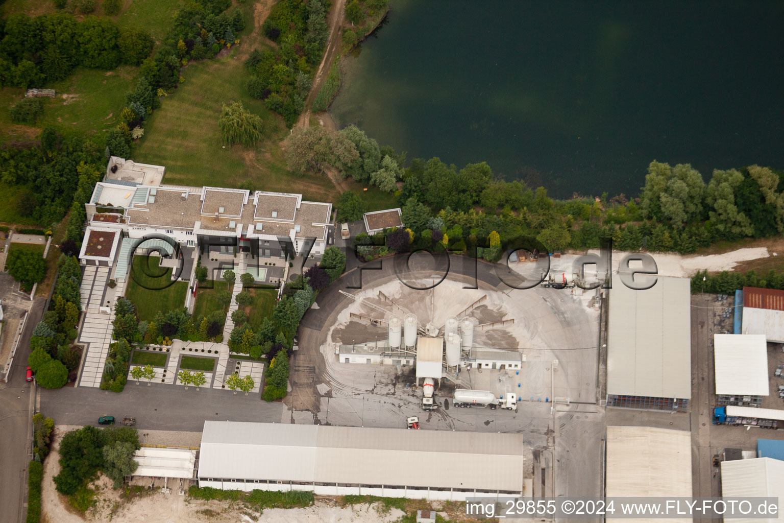 Schäfer reinforced concrete at Vettersee in the district Rheinsheim in Philippsburg in the state Baden-Wuerttemberg, Germany