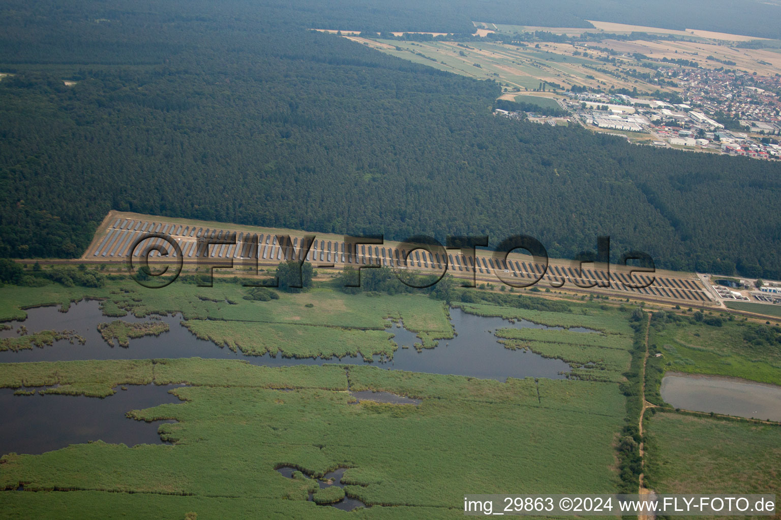 Photovoltaic Farm in Waghäusel in the state Baden-Wuerttemberg, Germany