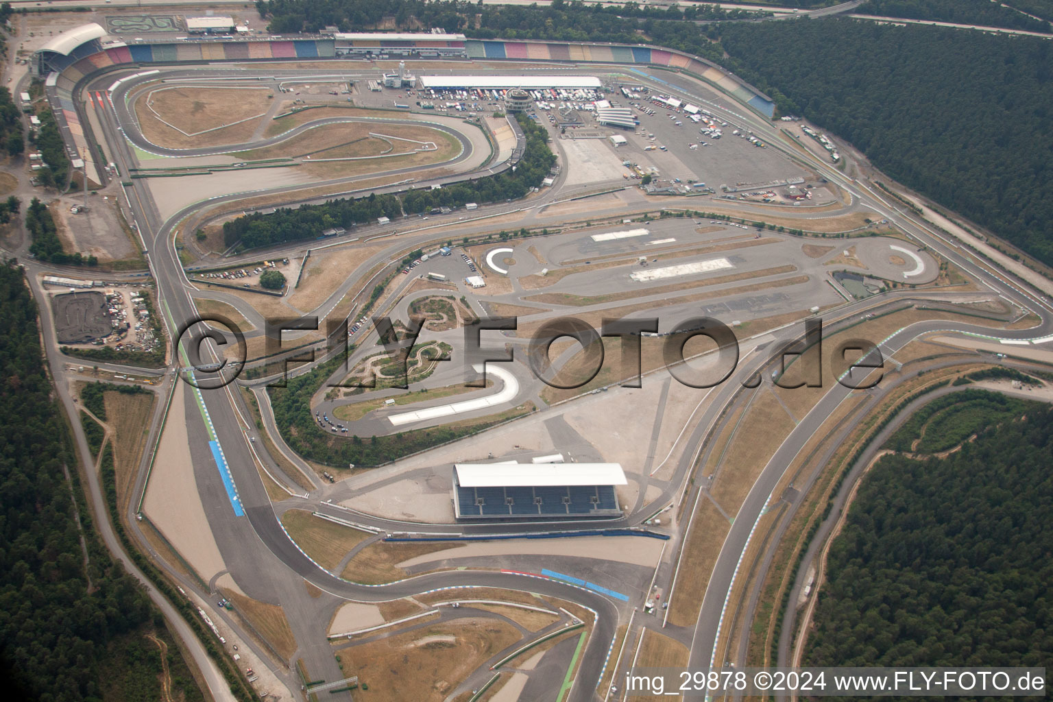 Motodrom in Hockenheim in the state Baden-Wuerttemberg, Germany out of the air