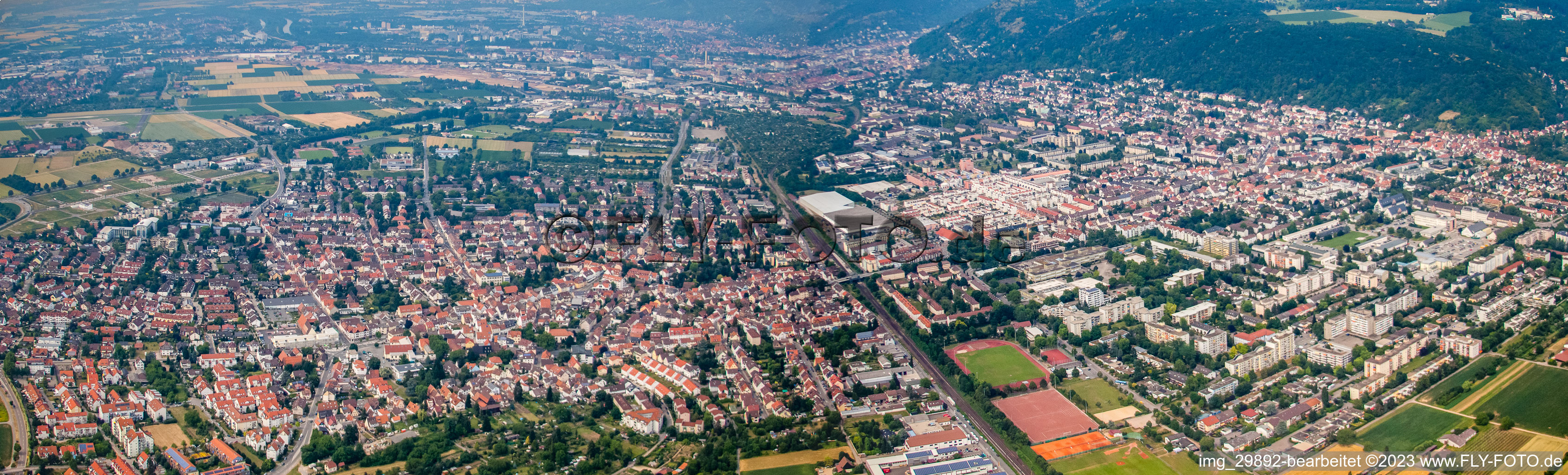 Panorama in the district Kirchheim in Heidelberg in the state Baden-Wuerttemberg, Germany