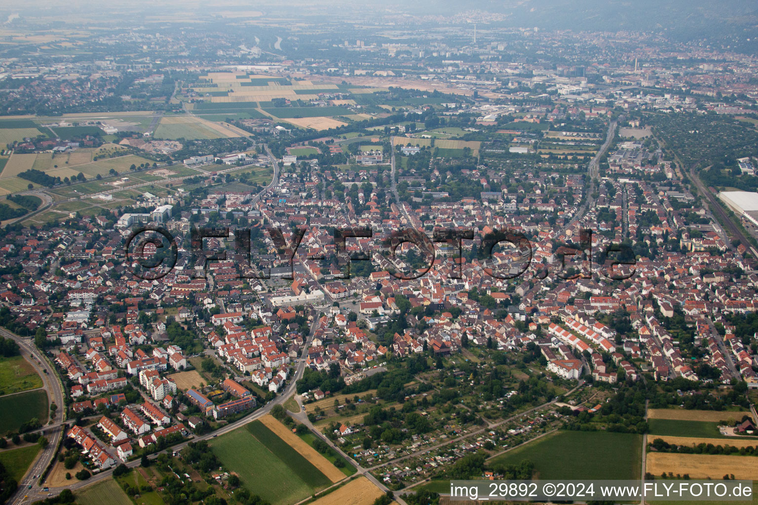 District Kirchheim in Heidelberg in the state Baden-Wuerttemberg, Germany from above