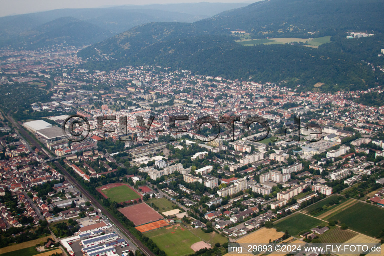 District Rohrbach in Heidelberg in the state Baden-Wuerttemberg, Germany viewn from the air