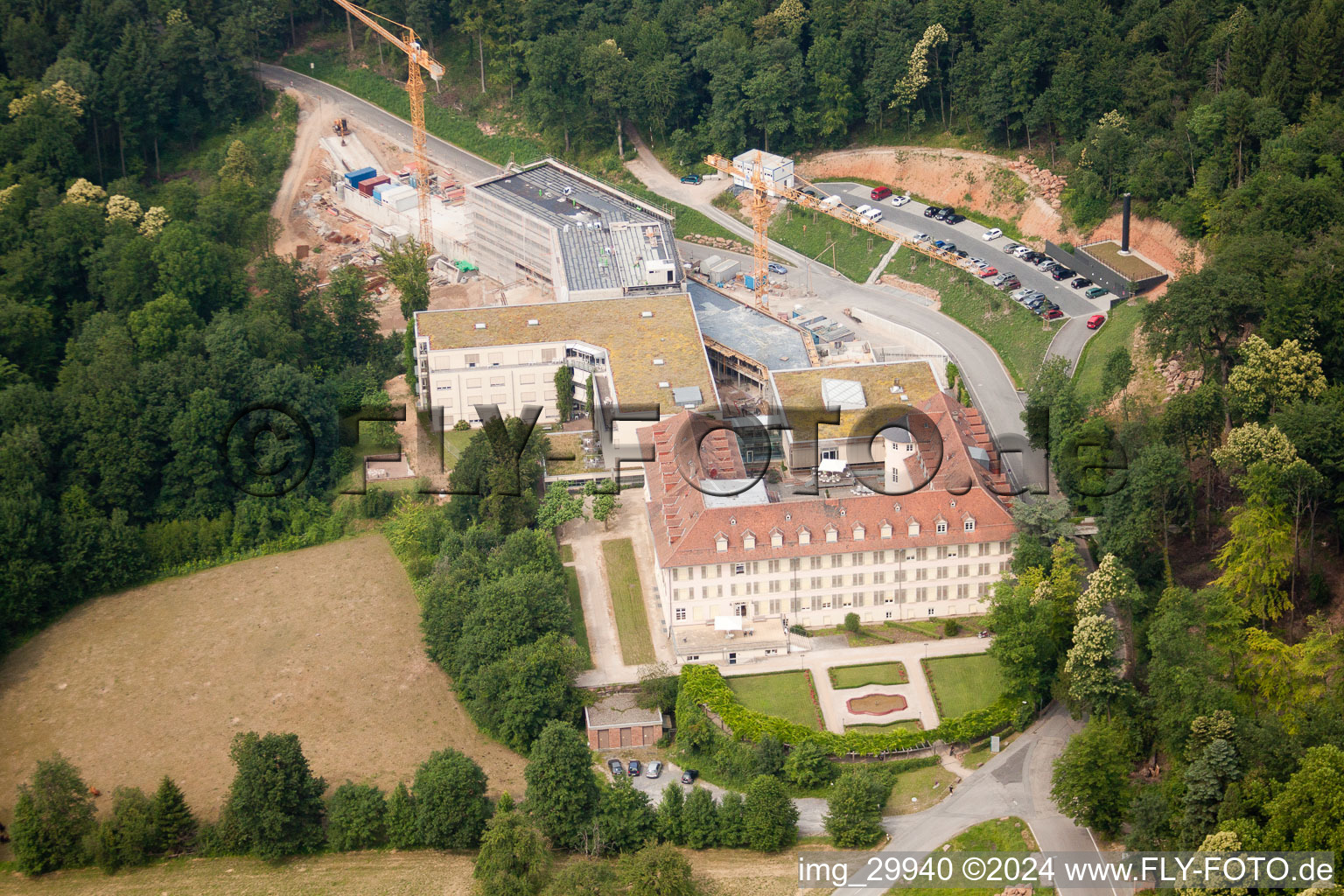 Hospital grounds of the rehabilitation center  Kliniken Schmieder Speyerer Hof in Heidelberg in the state Baden-Wurttemberg