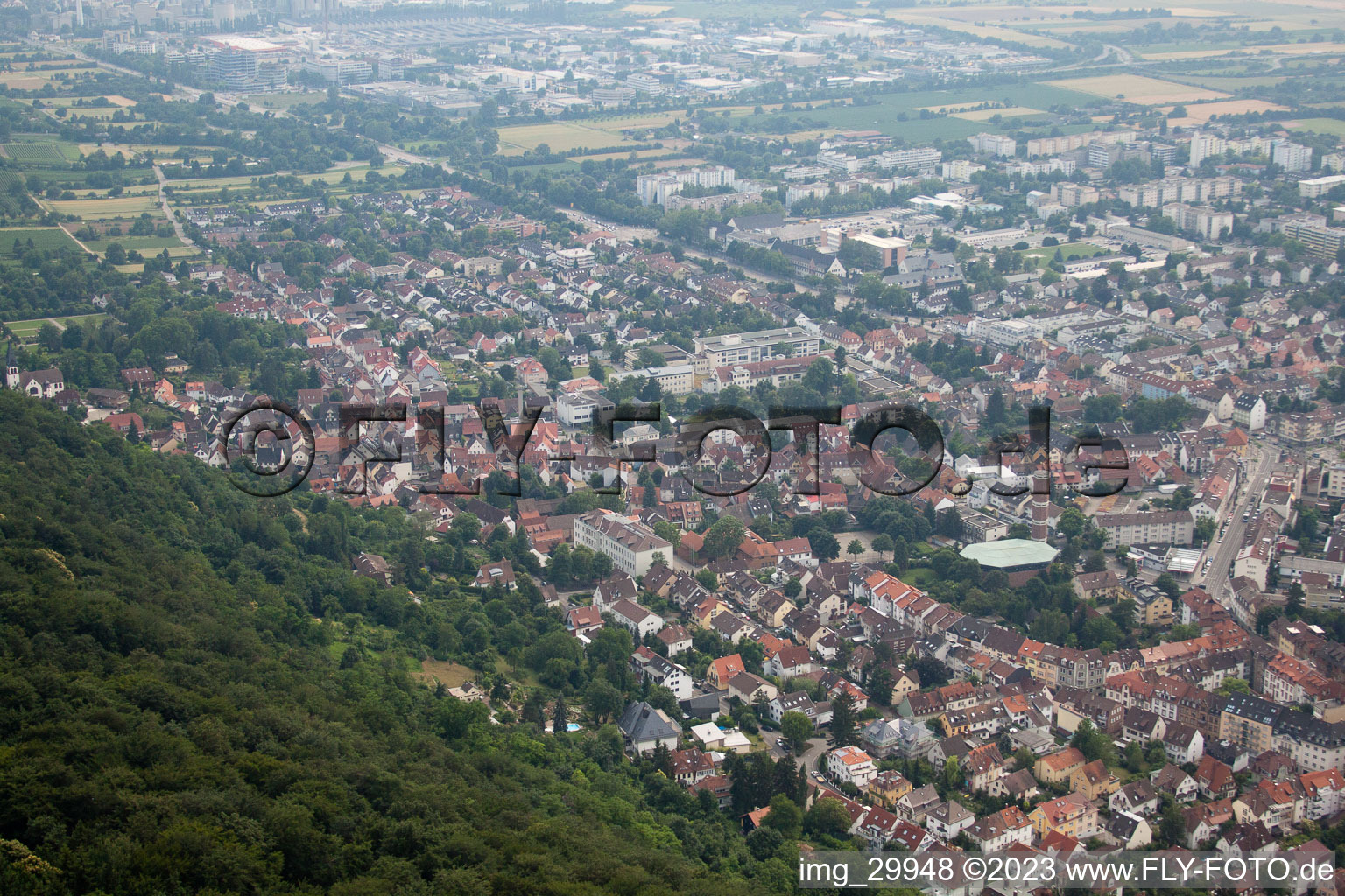 Drone image of District Rohrbach in Heidelberg in the state Baden-Wuerttemberg, Germany