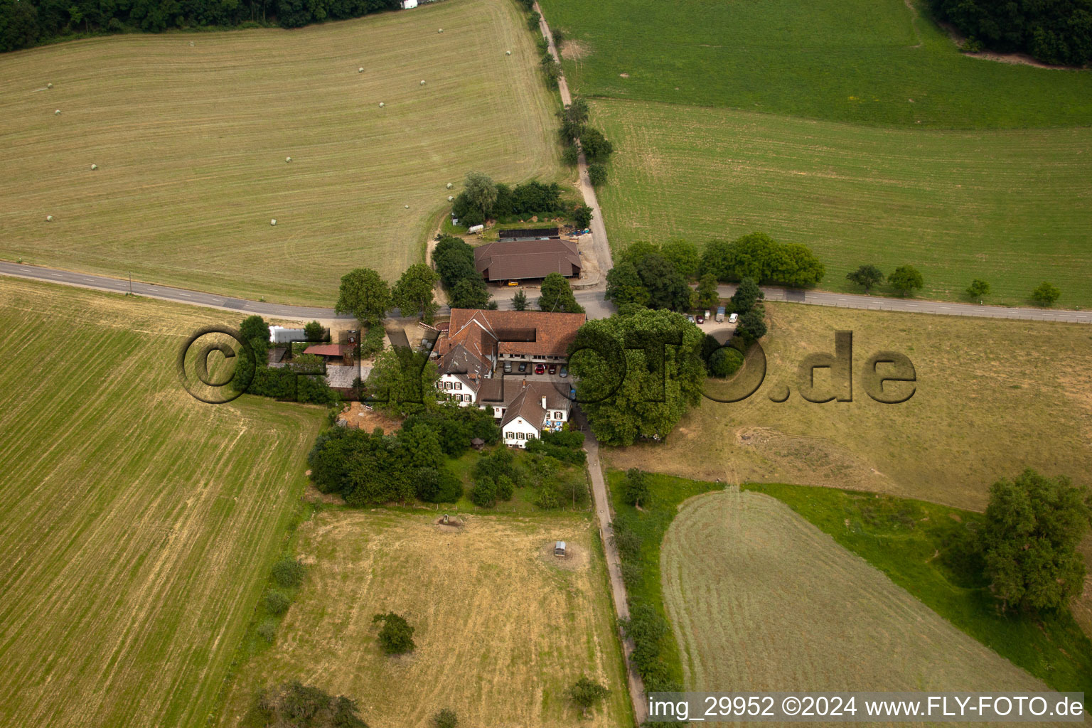 Aerial photograpy of Bierhelderhof Gutsschänke in the district Rohrbach in Heidelberg in the state Baden-Wuerttemberg, Germany