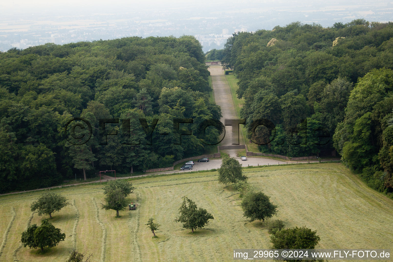 Oblique view of Cemetery of Honor in the district Königstuhl in Heidelberg in the state Baden-Wuerttemberg, Germany