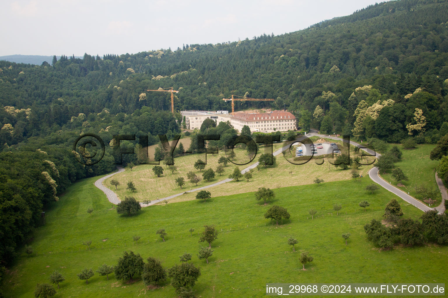 Aerial photograpy of Speyerer Hof, Schmieder Clinics in the district Königstuhl in Heidelberg in the state Baden-Wuerttemberg, Germany