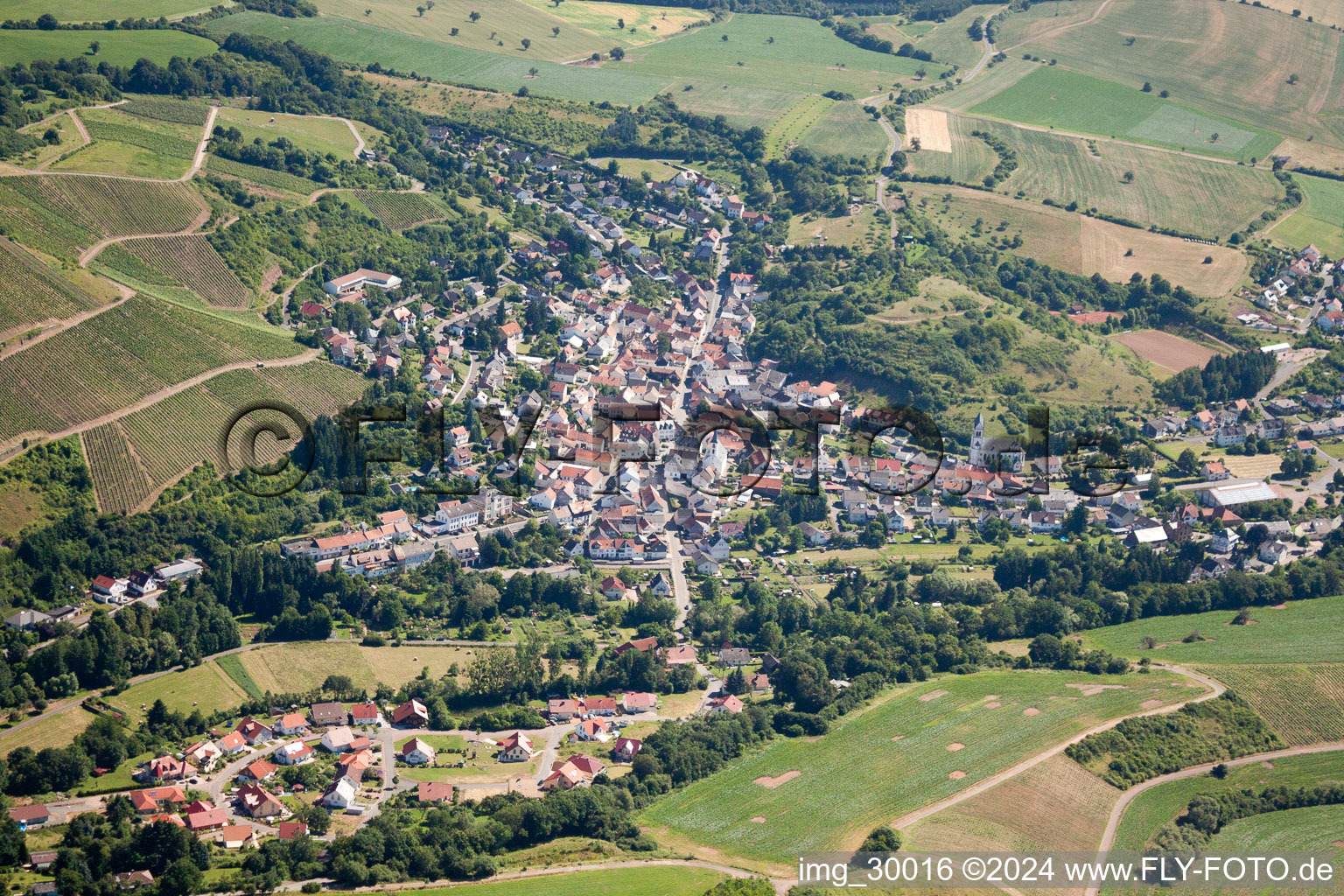 Aerial photograpy of Bockenau in the state Rhineland-Palatinate, Germany