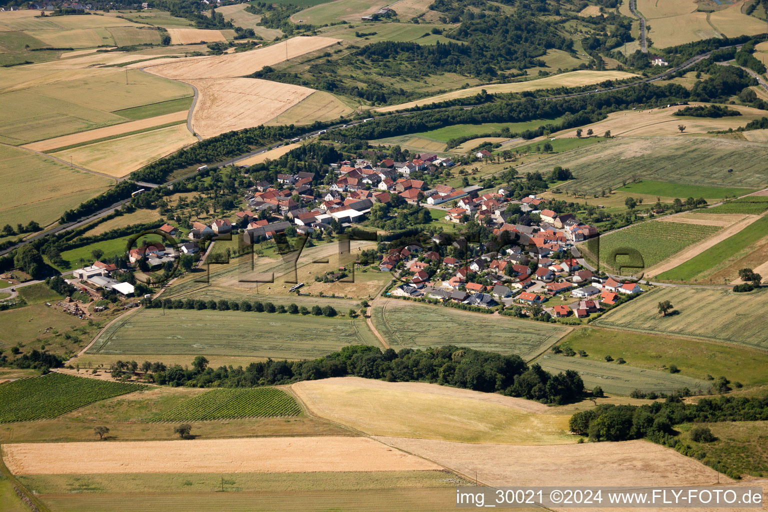 Town View of the streets and houses of the residential areas in Waldboeckelheim in the state Rhineland-Palatinate