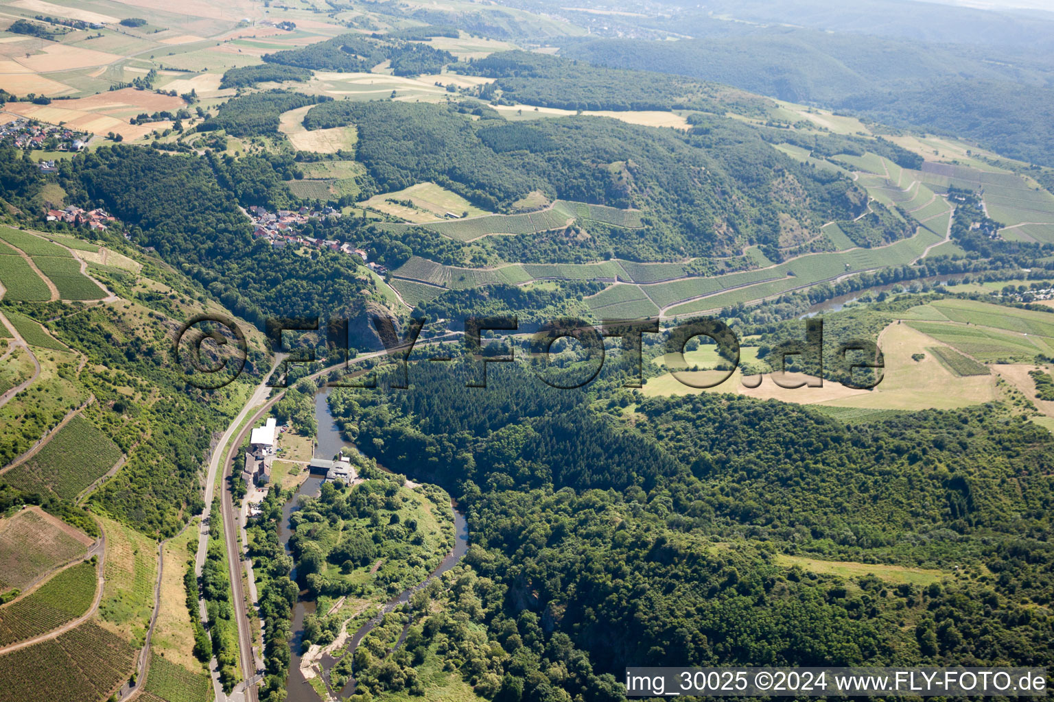 Aerial view of Schloßböckelheim in the state Rhineland-Palatinate, Germany