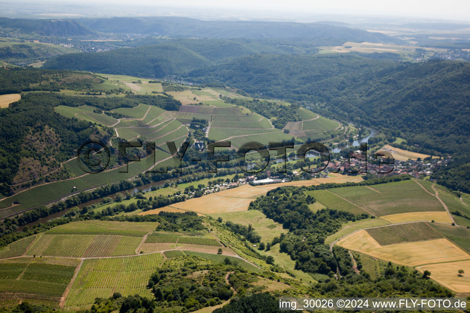 Aerial photograpy of Oberhausen an der Nahe in the state Rhineland-Palatinate, Germany