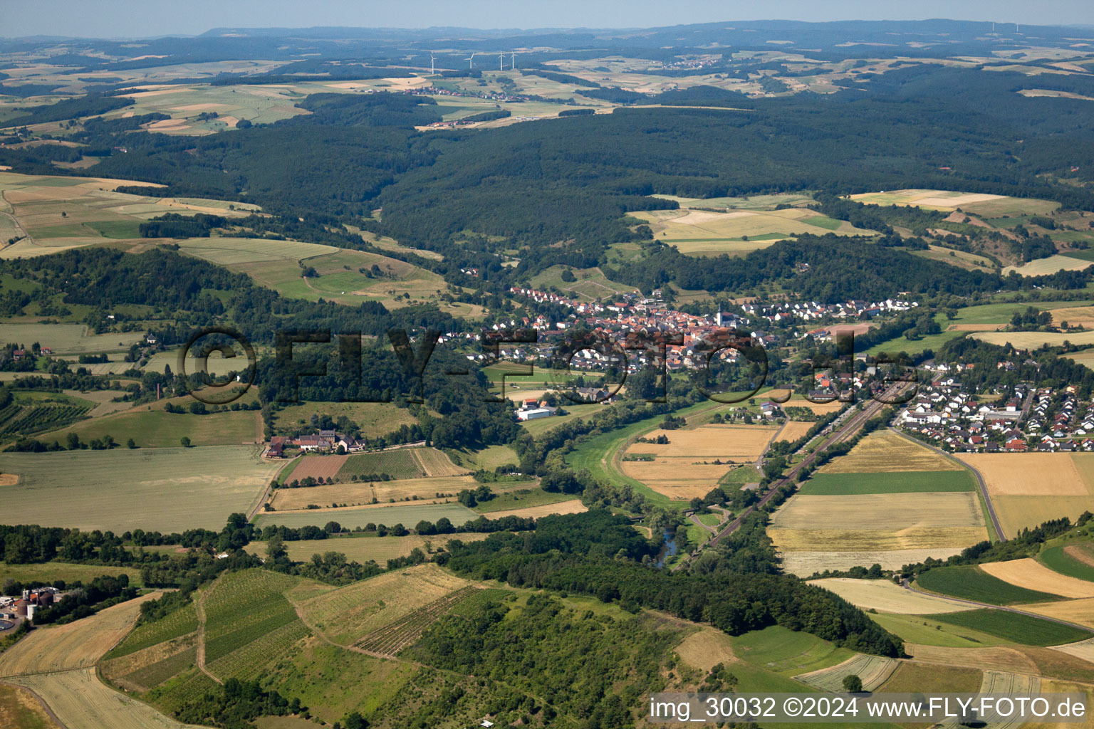 Aerial photograpy of Staudernheim in the state Rhineland-Palatinate, Germany