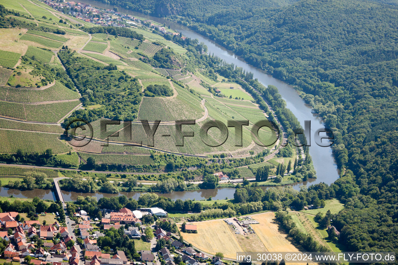 Oberhausen an der Nahe in the state Rhineland-Palatinate, Germany out of the air