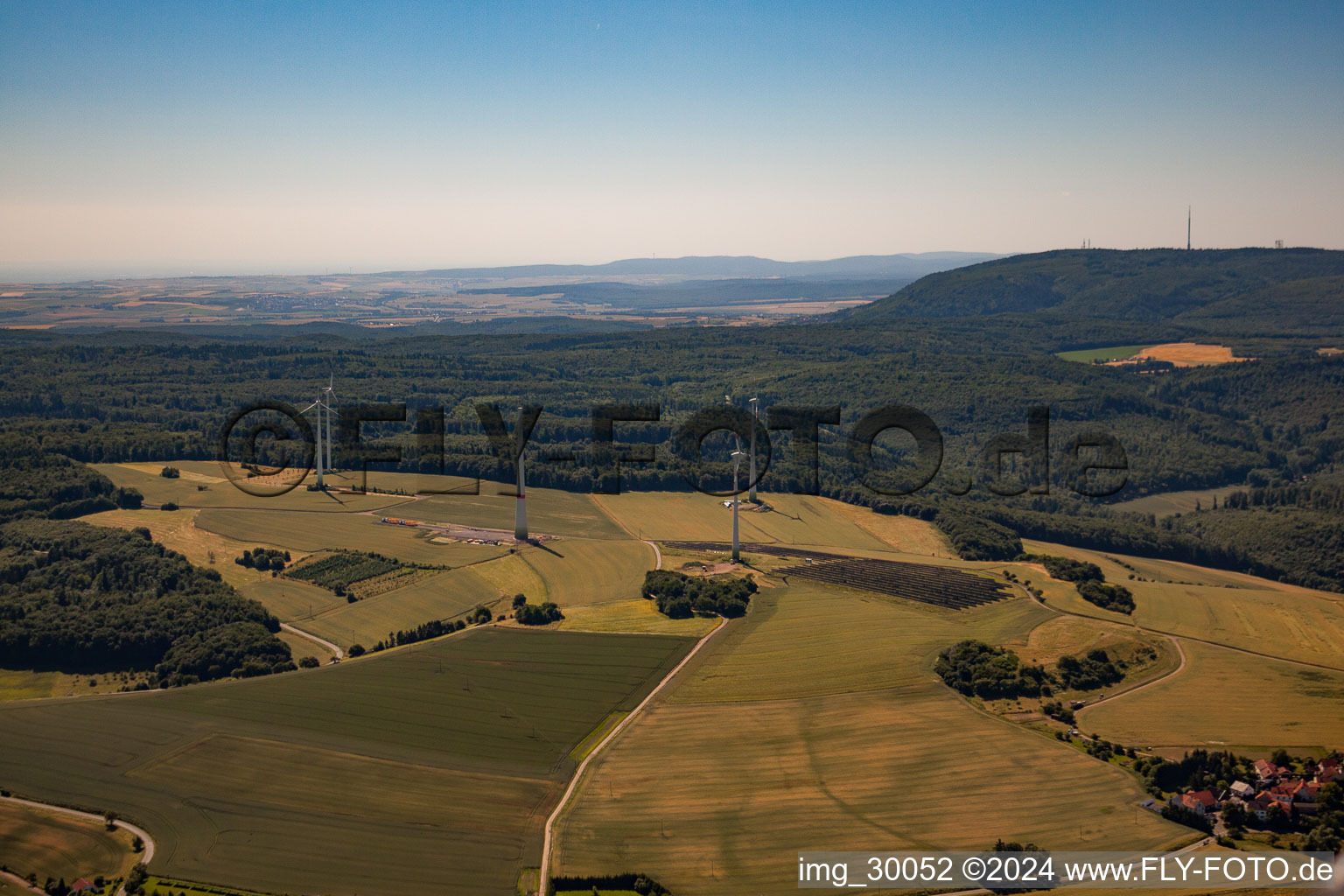 Wind turbines in Schneebergerhof in the state Rhineland-Palatinate, Germany