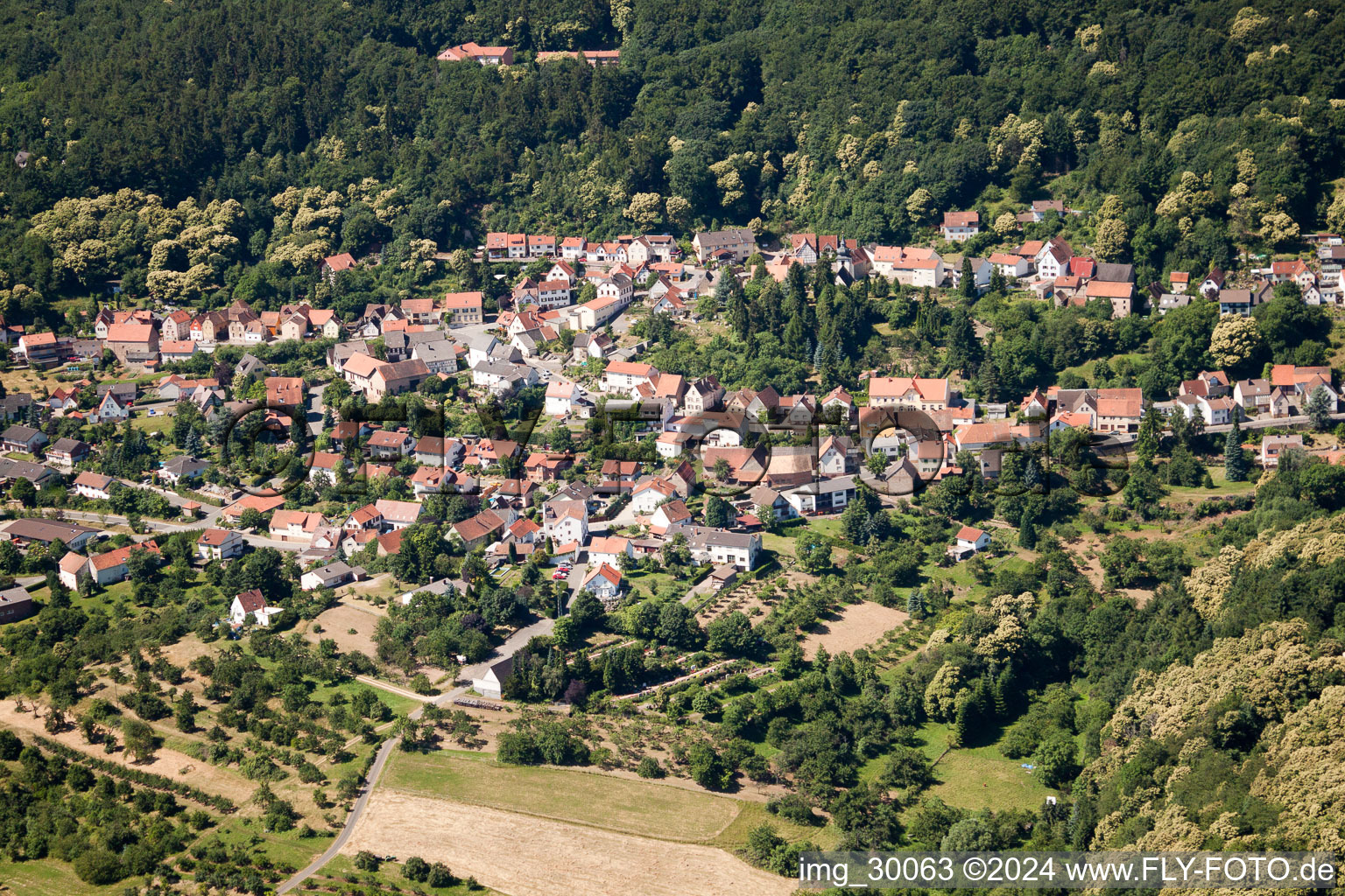 At Donnersberg in Dannenfels in the state Rhineland-Palatinate, Germany out of the air