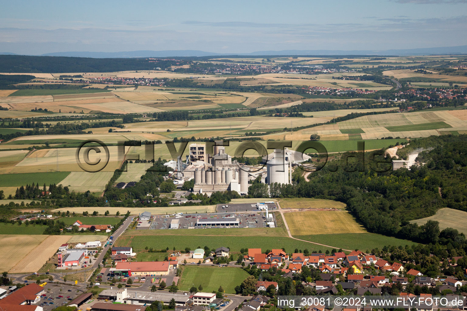 Dyckerhoff cement plant in Göllheim in the state Rhineland-Palatinate, Germany out of the air