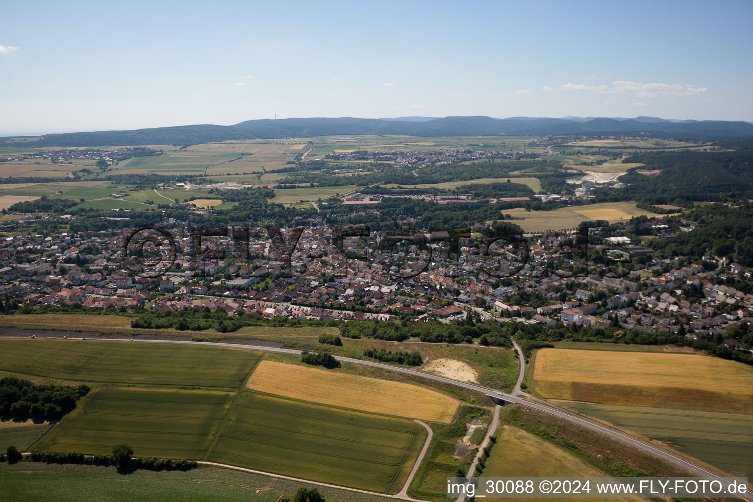 Eisenberg in the state Rhineland-Palatinate, Germany from the drone perspective